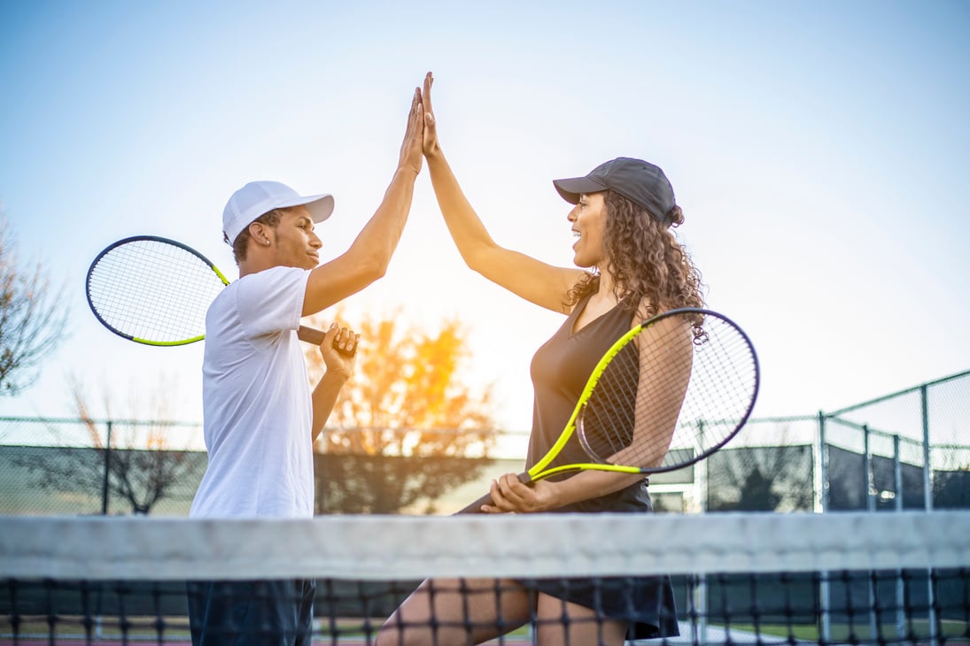 Tennis playing